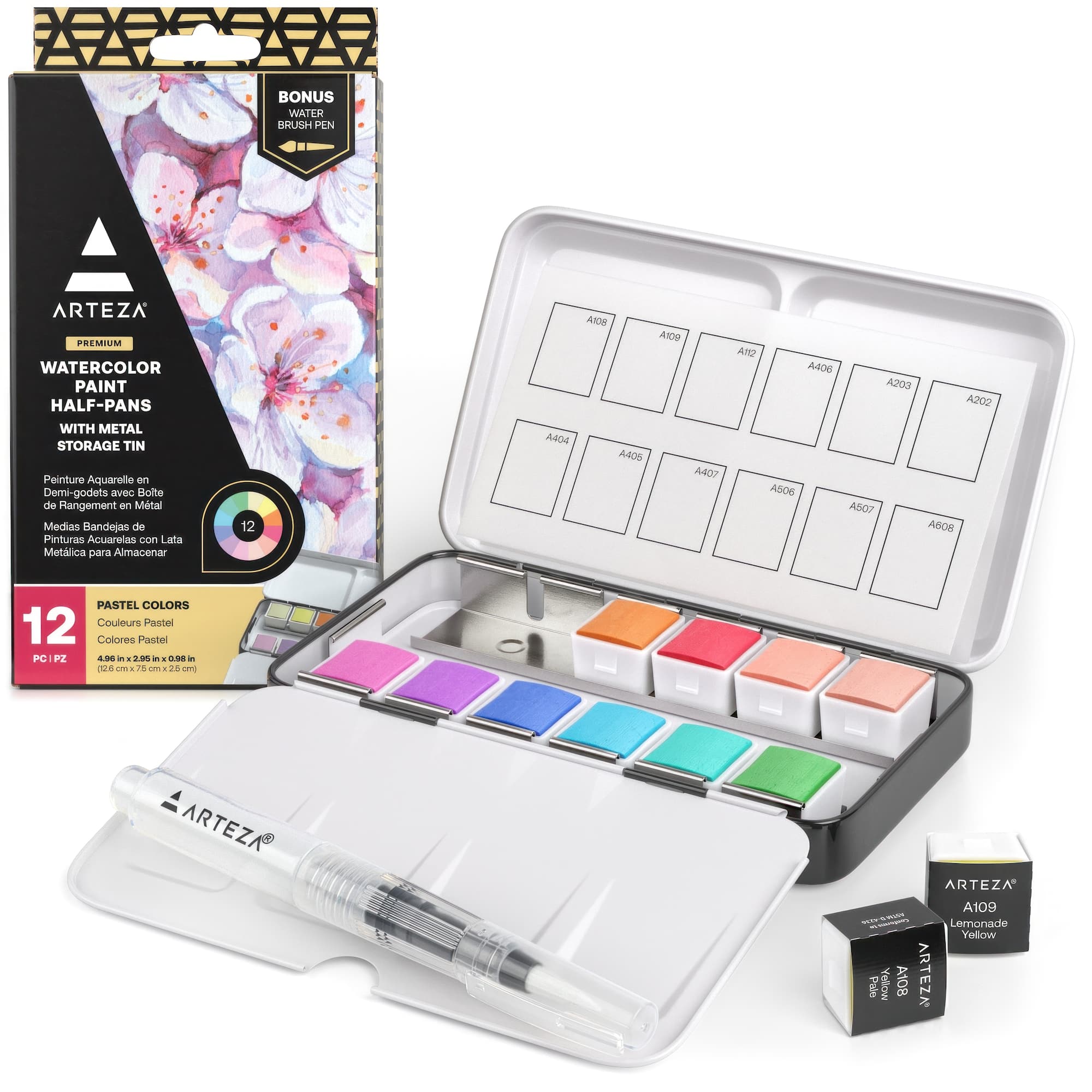 Arteza® Pastel Watercolor Half Pan Set